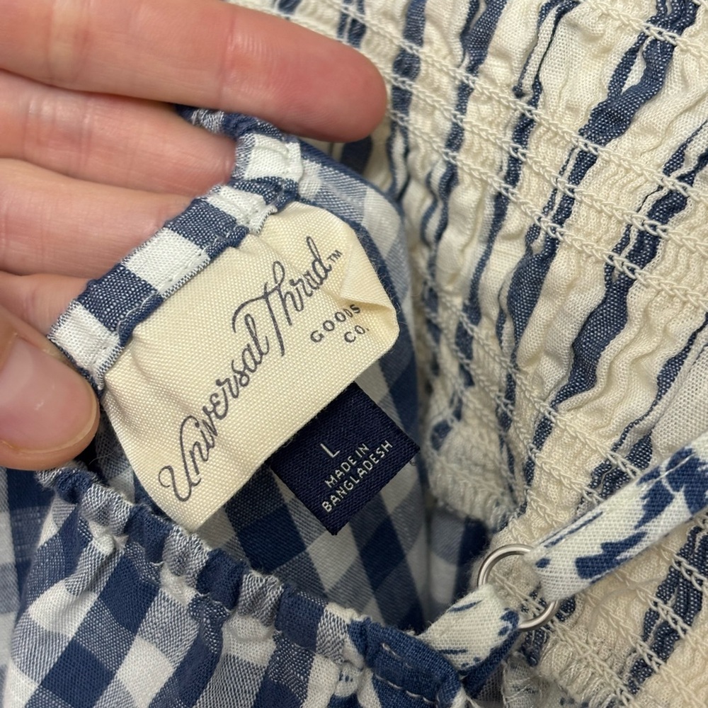 Universal Thread Blue and White Patchwork Maxi Dr… - image 5